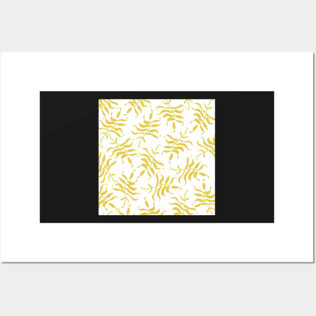 Elegant yellow leaf pattern Wall Art by kelnan